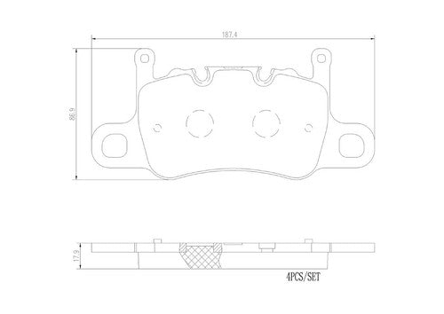 Brembo Rear Ceramic Brake Pads Fits 2014-2016 Porsche 911 Brakes 4 Piece P65037N