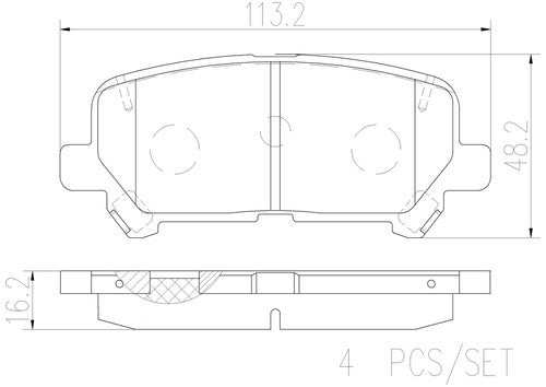 Brembo Rear Ceramic Brake Pads Fits 2021-2015 Honda Pilot 4 Piece Brakes P28083N