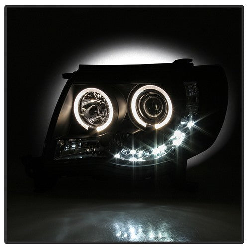 Spyder 5011916 Headlight Assy Projector Beam w/LED Halo H1 High/ Low Beam Qty 2