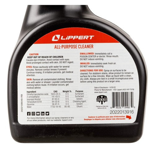 Lippert Components 2022013916  RV CLEANERS INTERIOR & SPECIAL