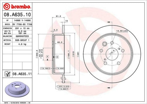 Brembo 08A63511C02  BRAKE ROTORS