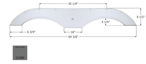 Icon 12390 Tandem Axle FENDER SKIRTS RV