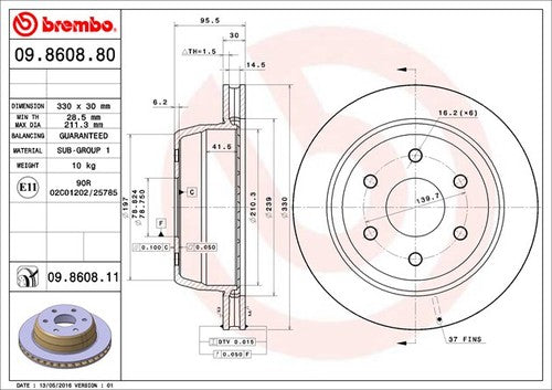 Brembo 09860881C02  BRAKE ROTORS