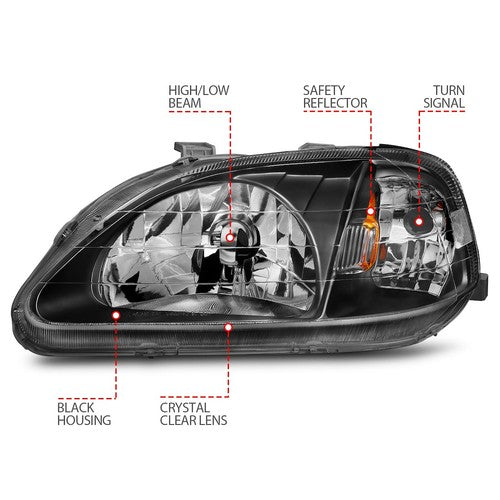 ANZO USA 121070 Crystal Clear HEADLIGHT ASSEMBLY