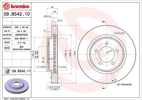 Brembo 09B54211C02  BRAKE ROTORS
