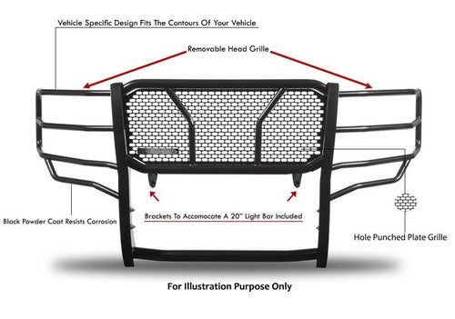 Black Horse Offroad RU-FOF115-B Rugged Series GRILL GUARD
