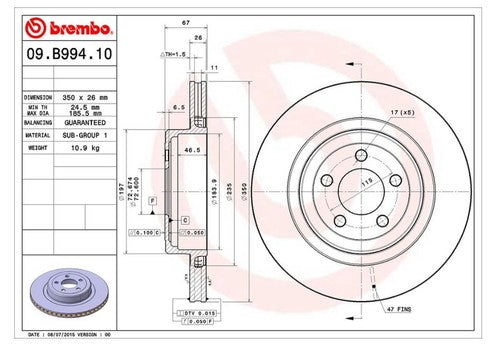 Brembo 09B99410C02  BRAKE ROTORS
