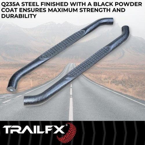 TrailFX A0056T TFX Round Tube Side Steps NERF BAR ROUND 3"