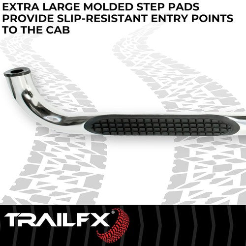 TrailFX A0046S TFX Round Tube Side Steps NERF BAR ROUND 3"
