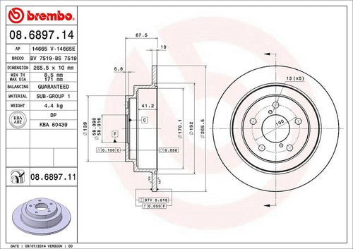 Brembo 08689711C02  BRAKE ROTORS