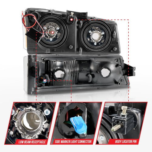 ANZO USA 111501 Crystal HEADLIGHT ASSEMBLY