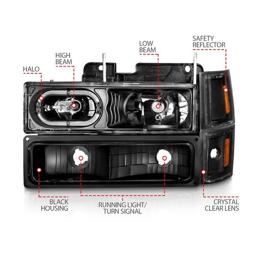 ANZO USA 111507 Crystal HEADLIGHT ASSEMBLY