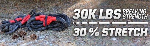 Overland Vehicle Systems 19009916 Recovery Strap 30 Feet Black/ Gray
