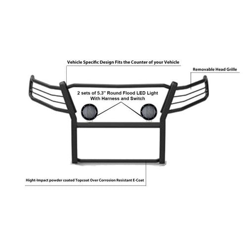 Black Horse Offroad 17GC15MA-PLFB  GRILL GUARD