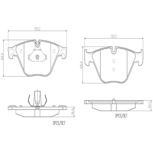 Brembo Front Ceramic Brake Pads Fits 2014-2016 BMW 528i 535d Brake Pads P06074N
