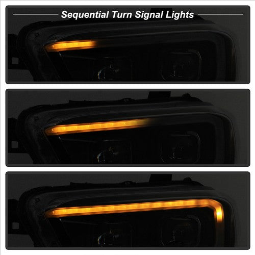 xTune Toyota Tacoma 16-18 DRL Light Bar Projector Headlights - Black PRO-JH-TTA1