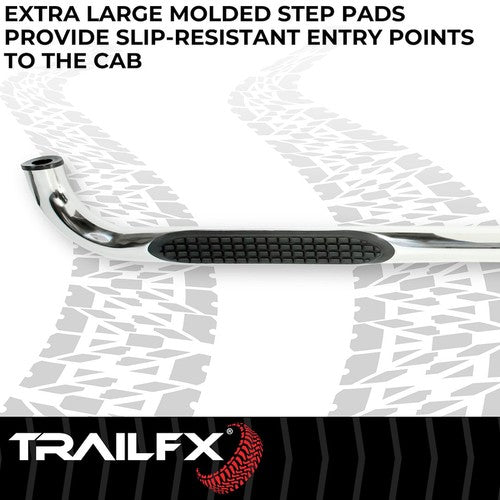 TrailFX 1150522051 TFX Round Tube Side Steps NERF BAR ROUND 3"