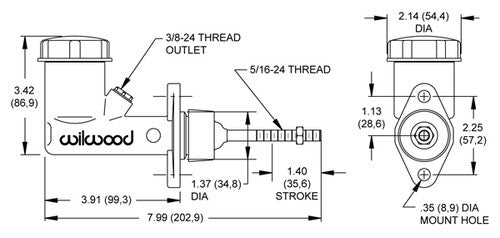 Wilwood Brakes 260-2636  BRAKE MASTER CYLINDER