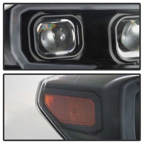 xTune Toyota Tacoma 16-18 DRL Light Bar Projector Headlights - Black PRO-JH-TTA1