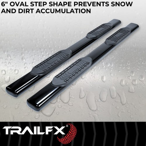TrailFX A8220B TFX 6" Oval Straight Side Bars NERF BAR OVAL 6"