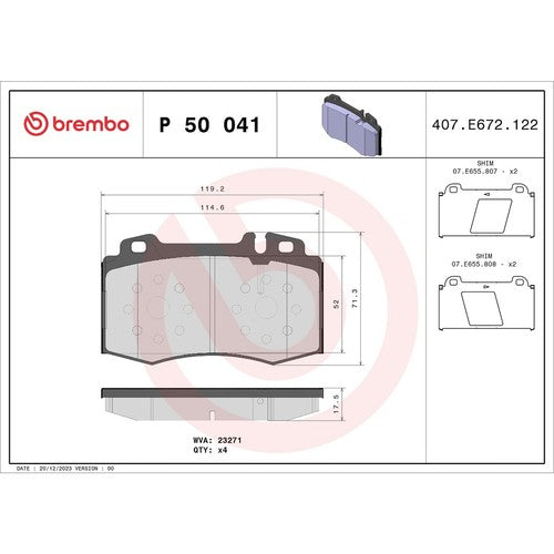 Brembo Front Low Metallic Brake Pads Fits 2003-2006 Mercedes-Benz S500 P50041