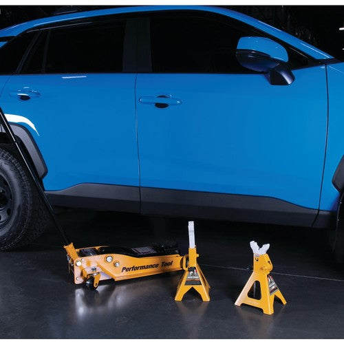 Performance Tool W41022 Ratchet Style Jack Stand Set for Lifting Vehicles During