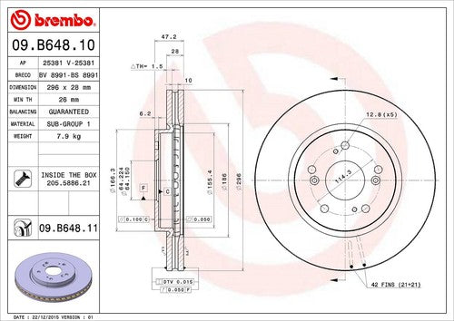 Brembo 09B64811C02  BRAKE ROTORS
