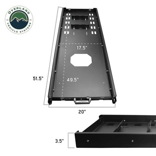 Overland Vehicle Systems 21010504 Refrigerator Slide Tray 102in Lx 20in W Black