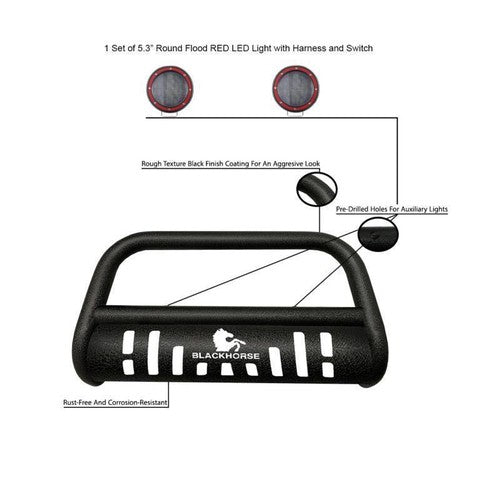 Black Horse Offroad CBT-B281SP-PLFR T BULL BAR
