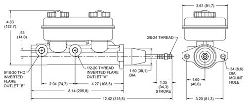 Wilwood Brakes 260-4894  BRAKE MASTER CYLINDER