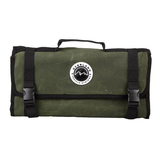 Overland 21109941 Gear Bag Rolled Style 34.4"L X 15"W 12 Pockets Brown Canvas