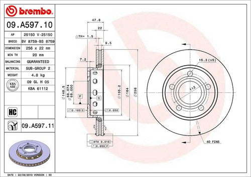 Brembo 09A59711C02  BRAKE ROTORS