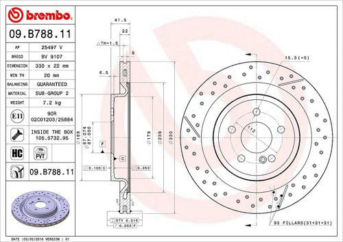 Brembo 09B78811C02  BRAKE ROTORS