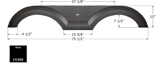 Icon 14399 Tandem Axle FENDER SKIRTS RV