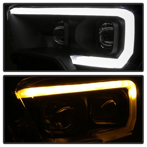 xTune Toyota Tacoma 16-18 DRL Light Bar Projector Headlights - Black PRO-JH-TTA1