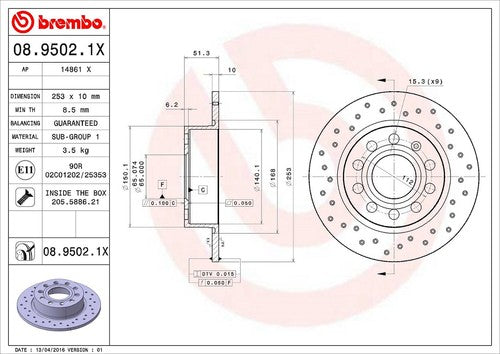 Brembo 0895021XC02 Xtra BRAKE ROTORS