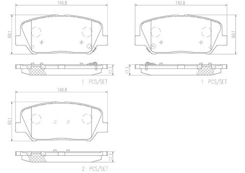 Brembo Front Ceramic Brake Pads Fits 2011-2015 Kia Optima 4 Piece Brakes P30065N