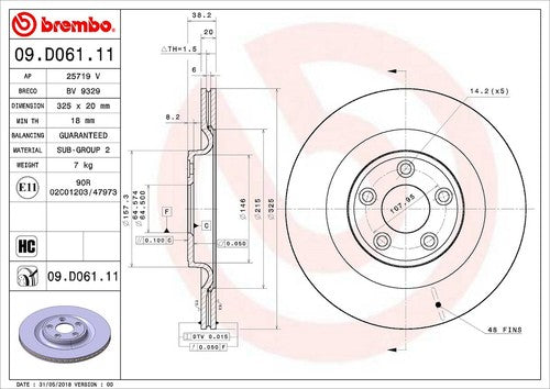 Brembo 09D06111C02  BRAKE ROTORS