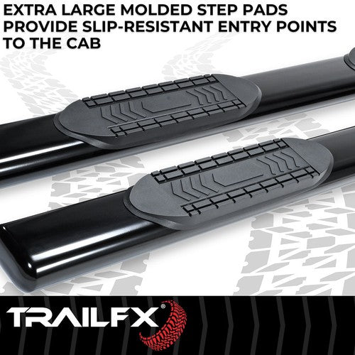 TrailFX A8220B TFX 6" Oval Straight Side Bars NERF BAR OVAL 6"