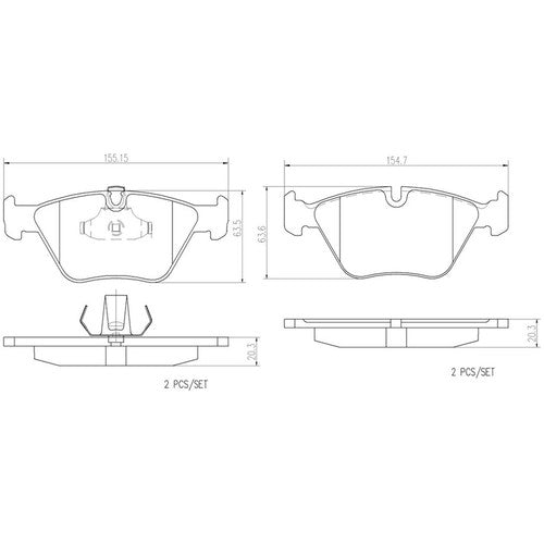Brembo Front Ceramic Brake Pads Fits 2001-2003 BMW 525i Brake Pads P06065N