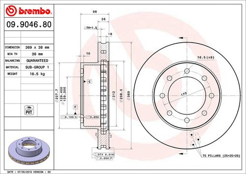 Brembo 09904680C02  BRAKE ROTORS