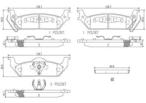 Brembo Rear Ceramic Brake Pads Fits 2004-2012 Ford F-150 4 Pc Brakes P56091N