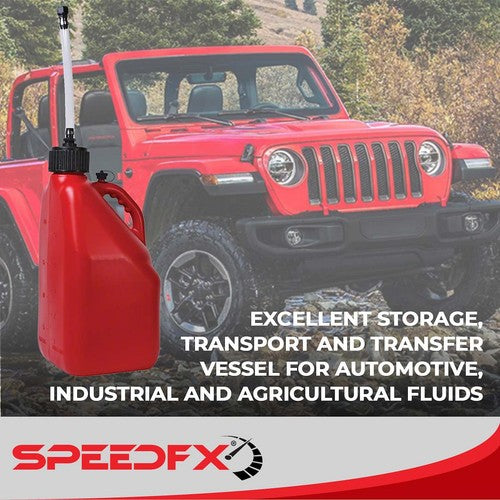 SpeedFX 8830 Liquid Storage Container Red 5gal Capacity With Filler Hose and Ca