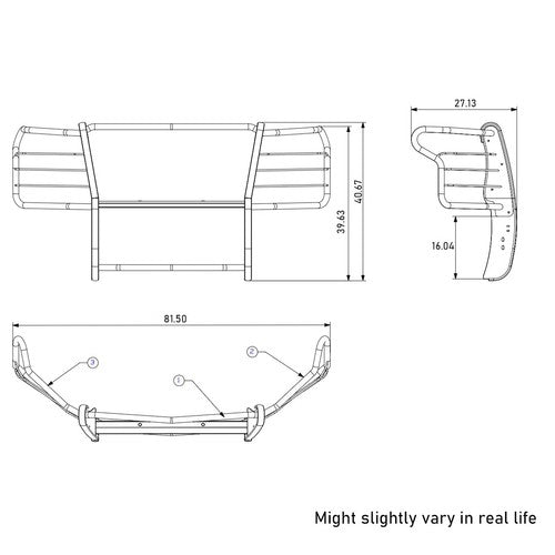 Black Horse Offroad 17GT30MA  GRILL GUARD