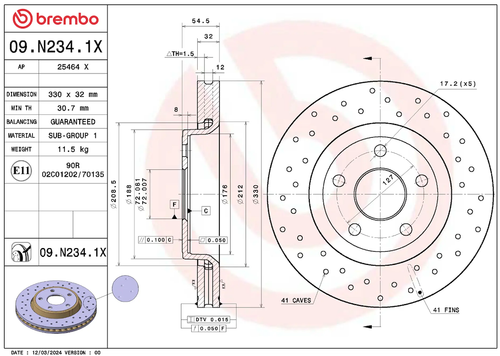 Brembo 09N2341XC02 Xtra DISC BRAKE KIT