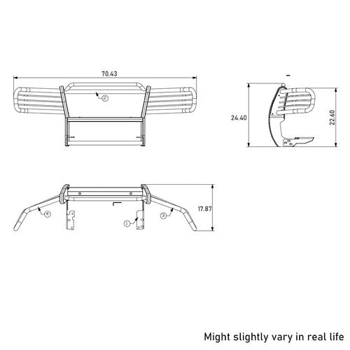 Black Horse Offroad 17EB26MA-PLFB  GRILL GUARD