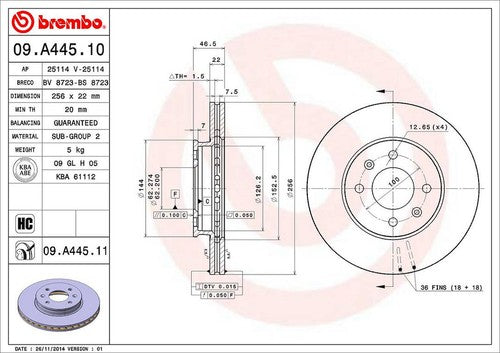 Brembo 09A44511C02  BRAKE ROTORS