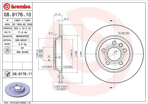 Brembo 08917611C02  BRAKE ROTORS