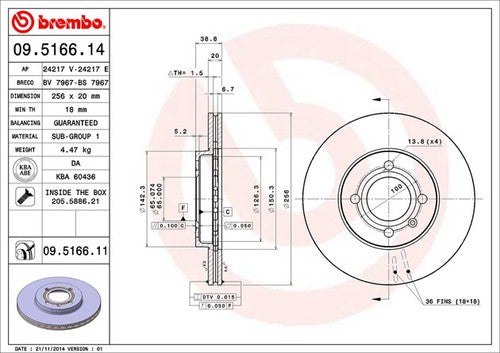Brembo 09516611C02  BRAKE ROTORS