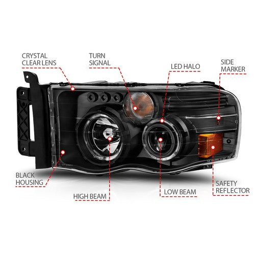 ANZO USA 111490  HEADLIGHT ASSEMBLY